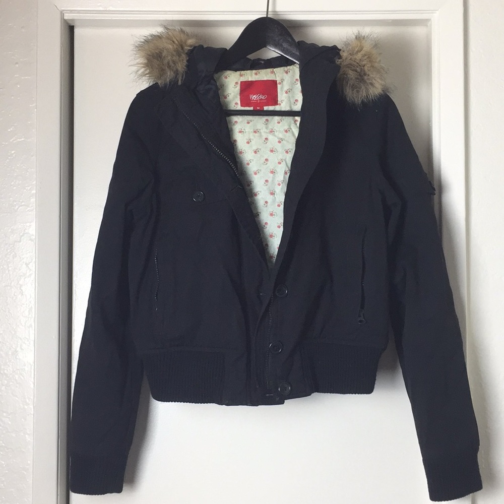 Faux fur lined hooded jacket